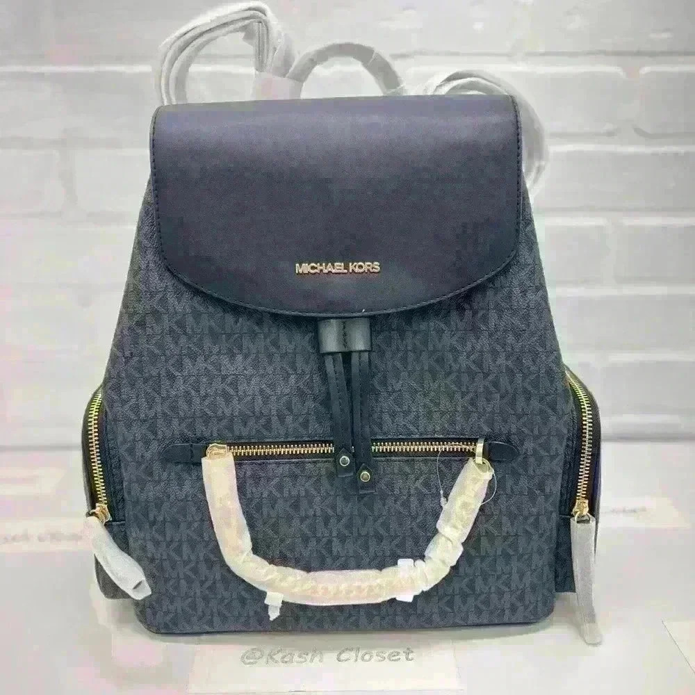 Michael Kors Backpack Jet Set MK Logo Large Chain Backpack - Picture 5 of 10
